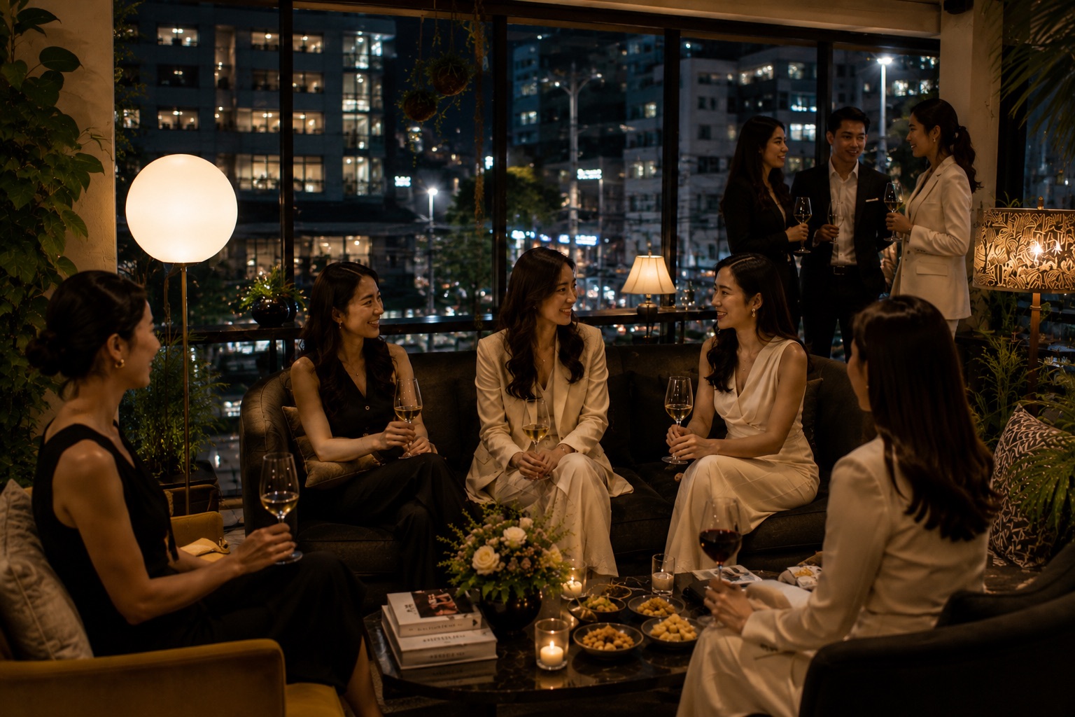 Private club conversation setting for founders