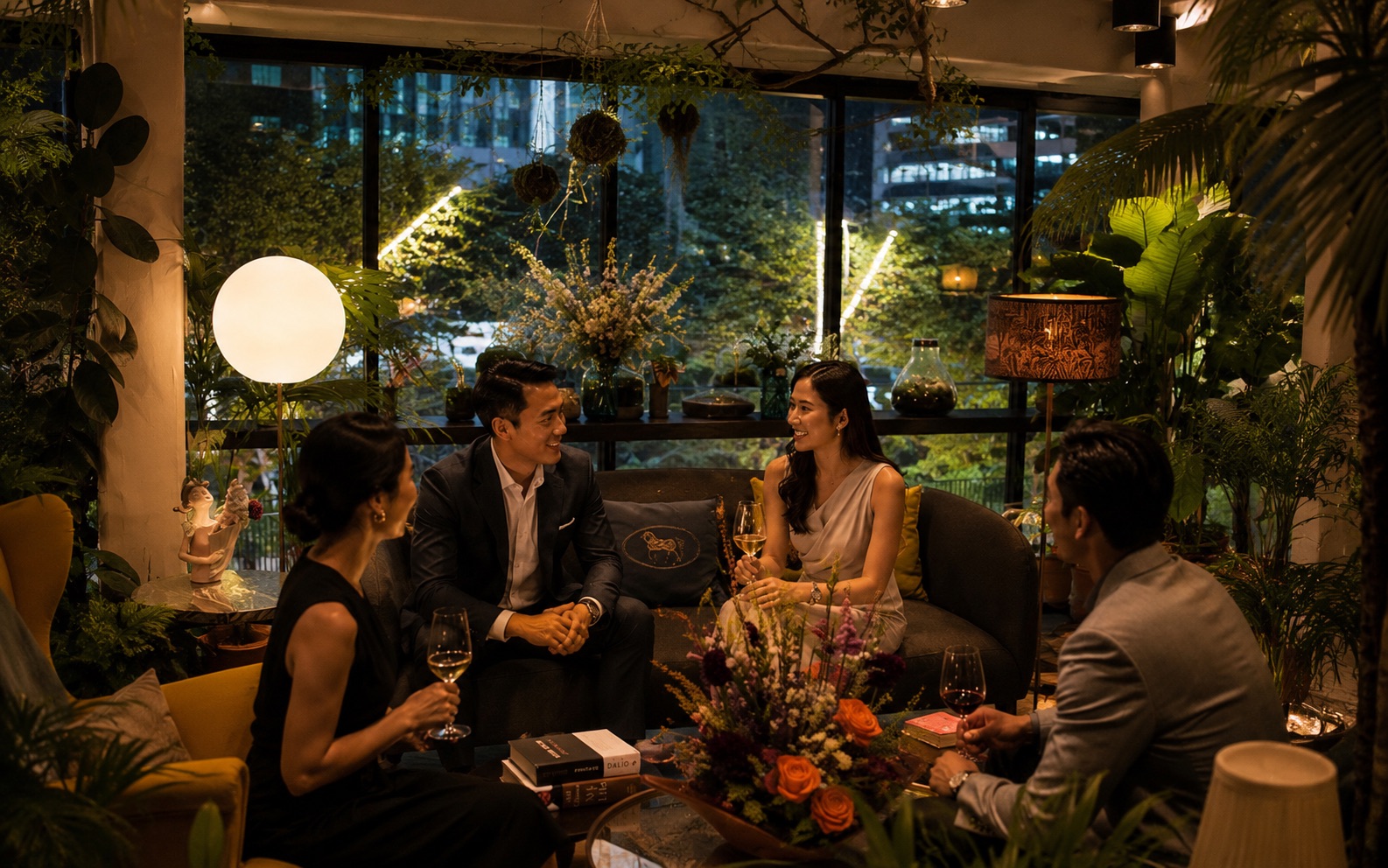 Small-group private club table setting
