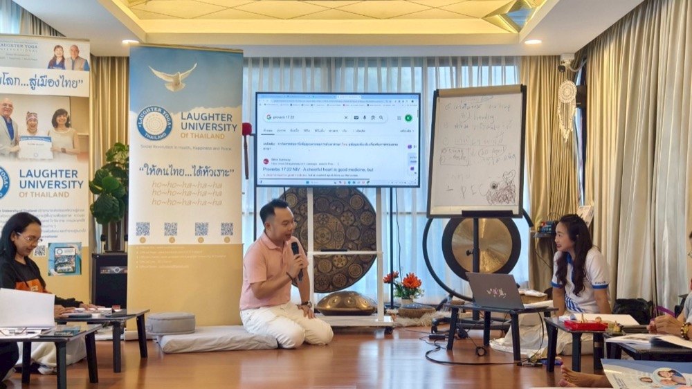 Kru Kae laughter yoga session